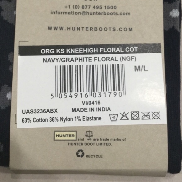 HUNTER blue floral tall boot socks - Picture 5 of 7